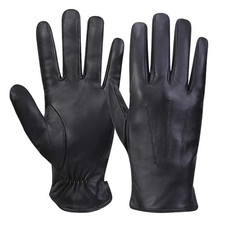 Mens Nappa Lambskin Leather Gloves 100 Cashmere Lining ,Black,X-Large
