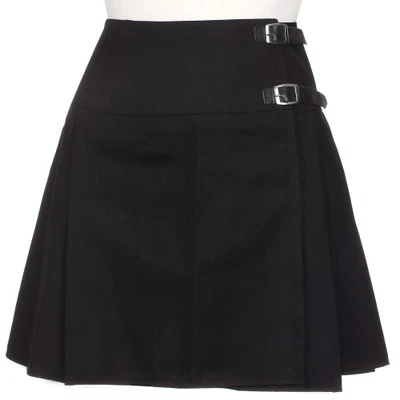 THE SCOTLAND KILT COMPANY New Ladies Plain Black Mod Mini Billie Scottish Kilt Sizes 6-18 Free Kilt Pin