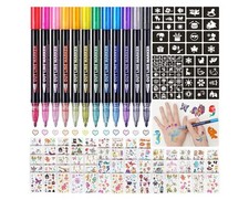 Glitter Tattoos for kids, Temporary Glitter Tattoo Markers for Skin, Glitter tat