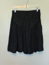 Vintage Black White Polka Dot Pleated Skort Shorts High Waist Retro Sz 10/ Small