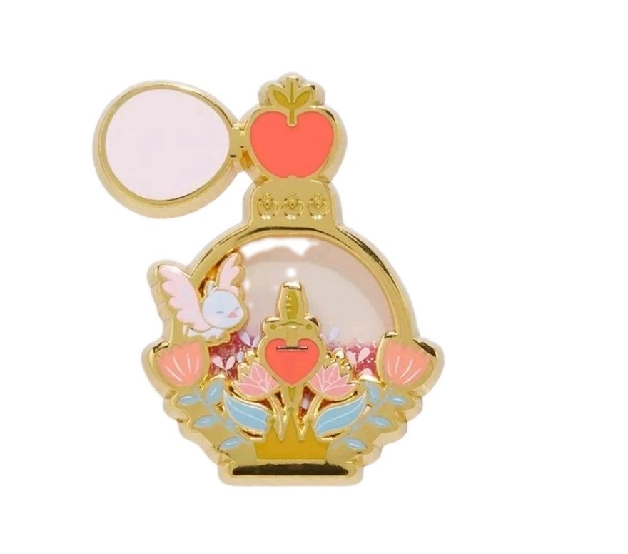 Disney Princess Liquid Glitter Filled Perfume Bottle Blind Box Enamel Pin