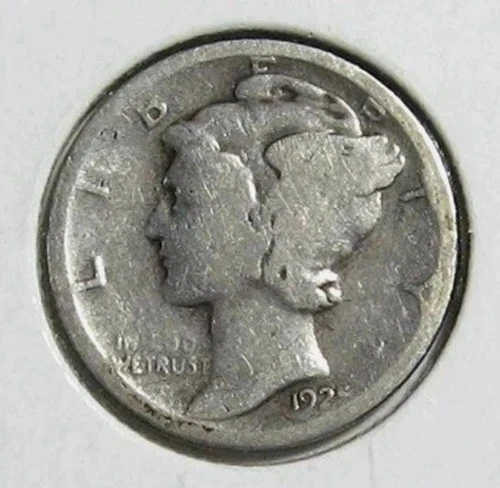 1925 D Mercury Dime circulated 90% Silver  About Good AG , Average circulated