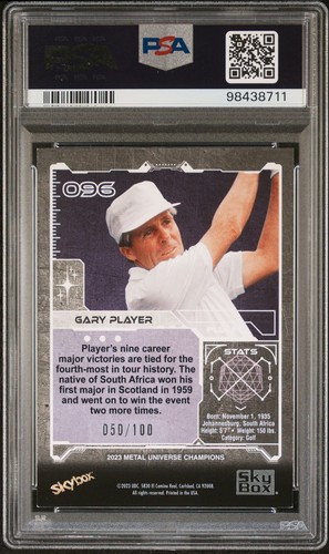 2023 Skybox Metal Universe Gary Player Red /100 Precious Metal Gems PMG PSA 7 - Picture 2 of 2
