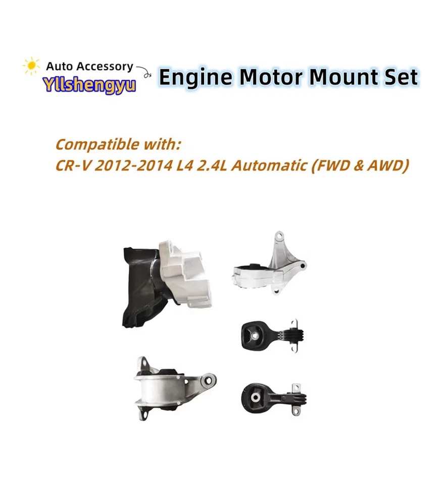 Kit de montaje de motor de 5 piezas para Honda CR-V 2012-2014 2,4 L AWD FWD repuesto Foto 2 de 4