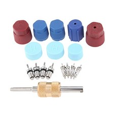 17Pcs Air Conditioning Valve Core Kit - Schrader Valve Accessories A/C R12