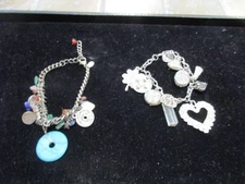 Park Lane Vintage Braceles (2) Charm Bracelets Pewter, Silvertone
