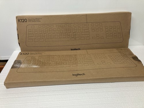 2 Logitech K120 Wired USB Keyboard Plug And Play - Picture 1 of 3