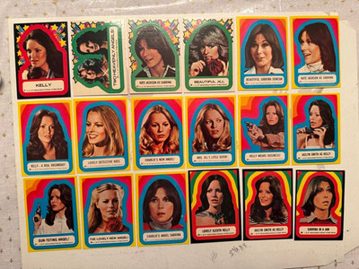 charlie's angels 1977 trading card stickers jackly kate farrah cherly lot of 26