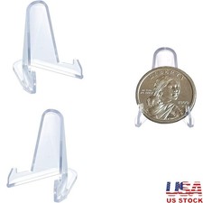 25 Packs Acrylic Easel Stands Display Stands/Plate Stands Coin Display Easel US