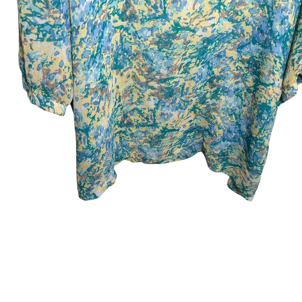 Avenue Blouse Women's 30/32 V-Neck Sheer Popover 3/4 Sleeve Casual Boho - Image 3 of 4