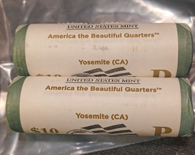 2010 P&D Yosemite Uncirculated $10 Rolls US Mint  America the Beautiful Quarters