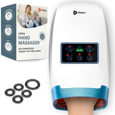 LifePro Legra Hand Massager w/ Heat & Compression - White (Used)