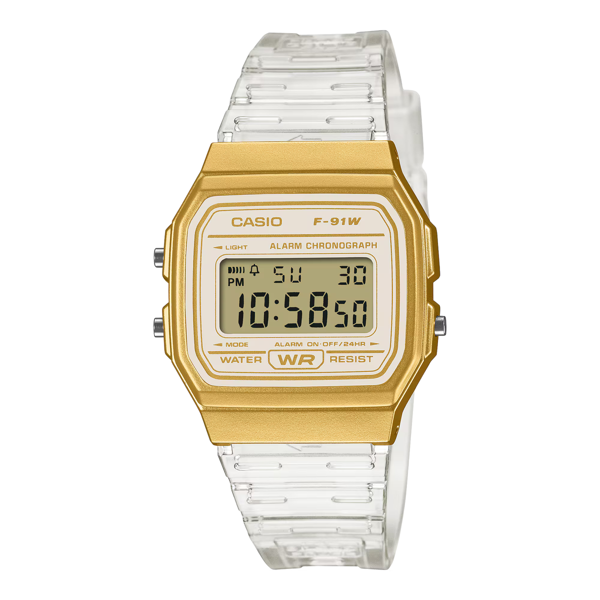 CASIOF-91WS-7A2 TRANSPARENT GOLD DIGITAL WATCH | eBay