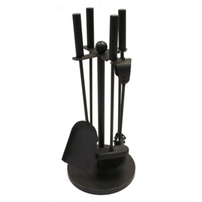 Kingson Set Di 5 Accessori Per Caminetto In Ghisa Nera, 19,5 X 17 - Foto 10