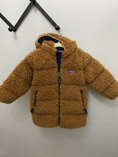 Patagonia Toddler Hi Loft Parka Jacket Coat Sz 2T Brown Fleece Gently Used EUC