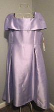 EY Boutique Lavender Satin Midi Front/Maxi Back Cap Sleeve Formal Dress Size 16