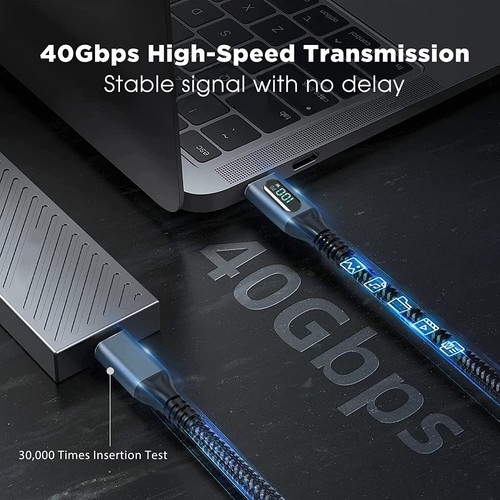 For Thunderbolt 4 USB4.0 40Gbps Type C to Type C Cable PD 3.1 240W 8K@60Hz - Picture 8 of 14