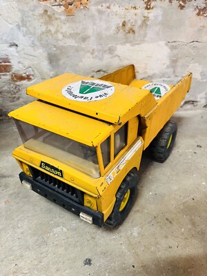 JOUET ANCIEN CAMION FJ GMC benne basculante en tôle mécanique sans sa