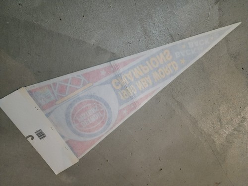 Vintage 1990 Detroit Kolben hinten 2 hinten NBA Champions Wimpel Wincraft Bad Boys Neu aus altem Lagerbestand - Bild 5 von 5
