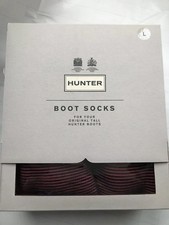 NEW IN BOX HUNTER Pleated Ribbed Original Tall Boot Welly Socks Large 8 9 10