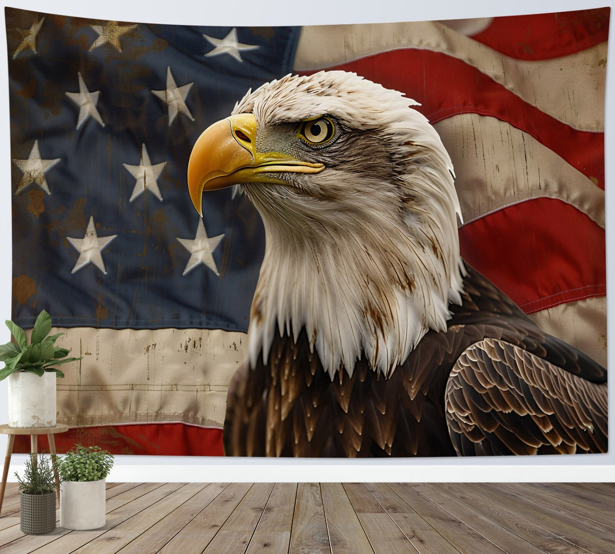 アメリカ 壁掛け オイルランプ EAGLE イーグル USA Wild Eagle Patriotic Vintage American Flag Tapestry for Bedroom
