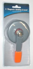 4" Magnetic Welding Ground Clamp w Lift Handle 500A Capacity 1/2" Stud Bolt Gray