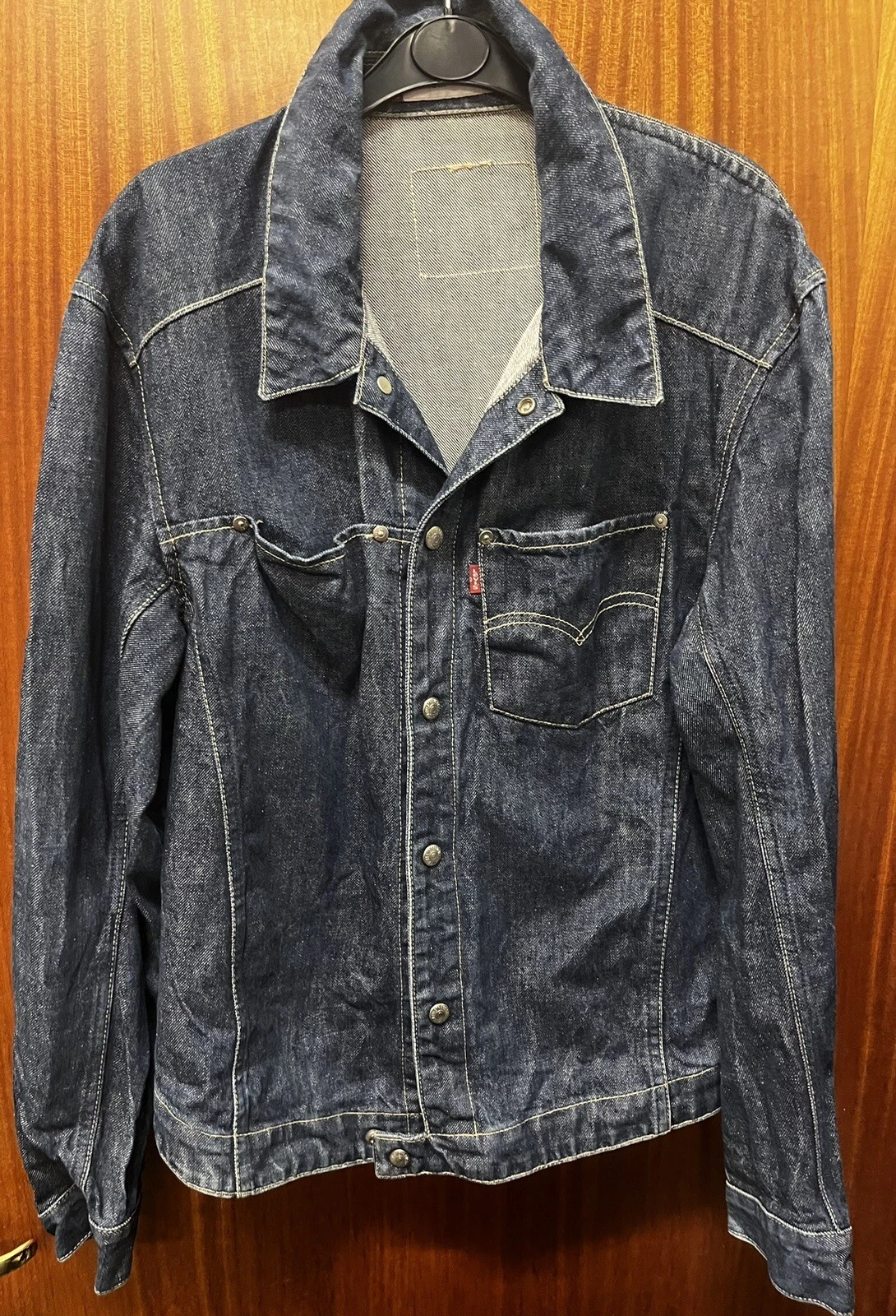 Levi’s Denim Jacket M Mens Fasten Via Poppers 2 Chest Pockets