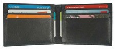 Genuine leather slim front pocket slim magnetic money clip mens wallet black