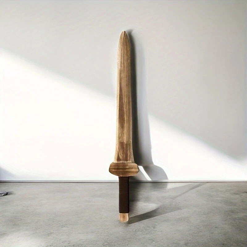  木制假装剑带黄麻包装手柄 | 2 包 | 18.8 英寸轻质 — 第 2/4 张图片