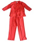 Vintage Silk Great Cavalier 3 Pc Women’s Coral Outfit Fall Leaves Cut Outs Med