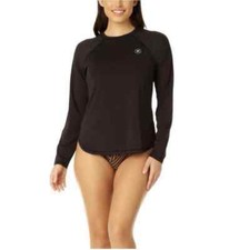 Hurley Women  s Rash Guard Swim Shirt UPF 50 Long Sleeve Pull Over Size Black L