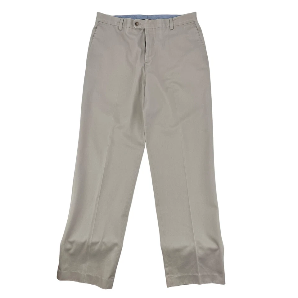 Pantalón de vestir Kirkland Signature de algodón crema para hombre talla 36/34 Foto 3 de 4