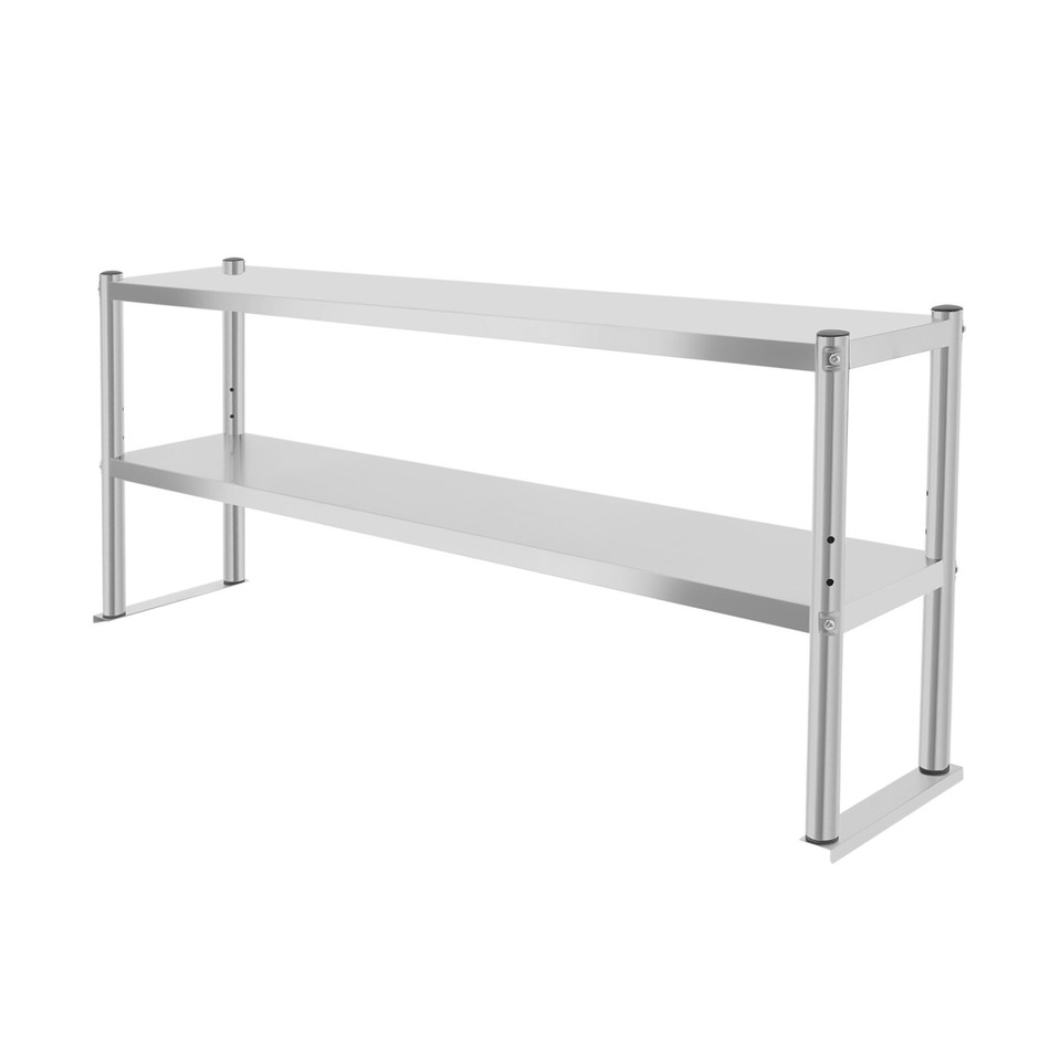 Stainless Steel Commercial Kitchen Prep Table With Double Overshelf 12 stainless-steel-commercial-kitchen-prep-table-with-double-overshelf-12
