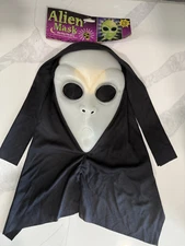 Alien Mask Glow in the Dark Black Light Halloween Fun World Adult Costume Hooded