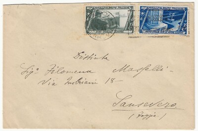 1932 Kingdom - 15 c. + 35 c. Decennial March on Rome on envelope for Foggia
