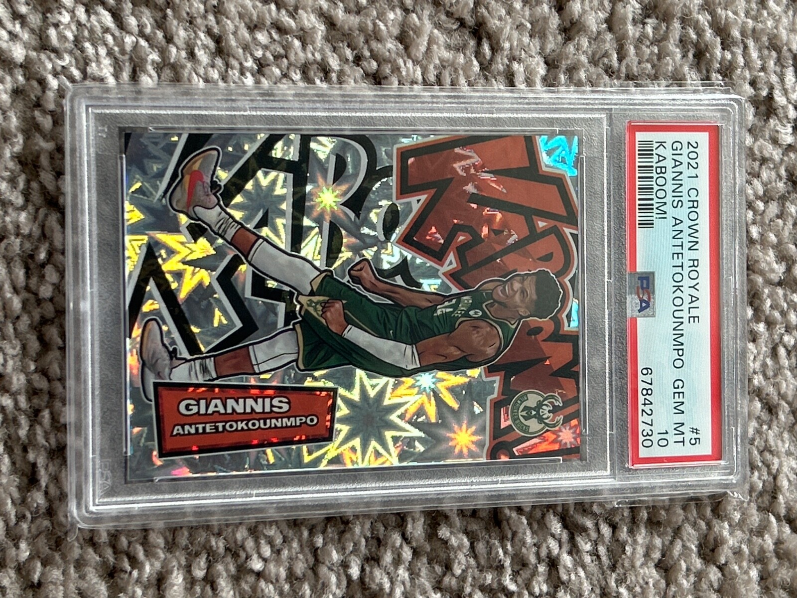 2021-22 Panini Crown Royale - Kaboom! #5 Giannis Antetokounmpo