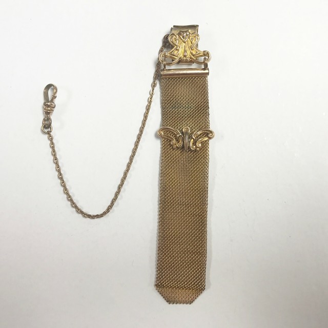 e718 Antique Gold Filled Mesh Fob Vest Pocket Watch Fob with Slide eBay