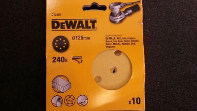 DeWALT DT3107  Schleifscheiben - Klettfix 10 Stück , 240 G , 125 mm DT 3107