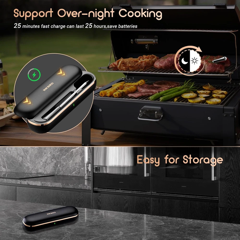 Meat Thermometer Wireless, Smart Bluetooth Meat Thermometer, IP67 Waterproof Wir