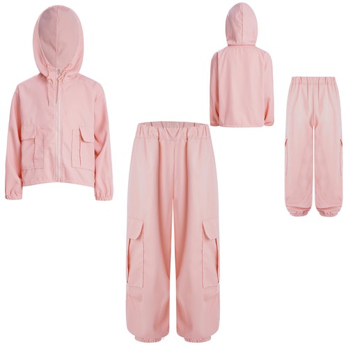 Kids Girls Sweatsuit Athletic Tracksuit Long Sleeve Jacket And Trousers Stage - Picture 6 of 27