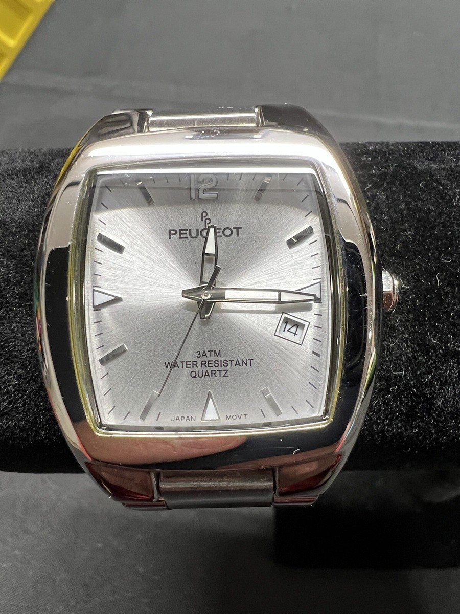 Peugeot Silver Tone Rectangular Mens Watch 35mm Ref 136 Stainless