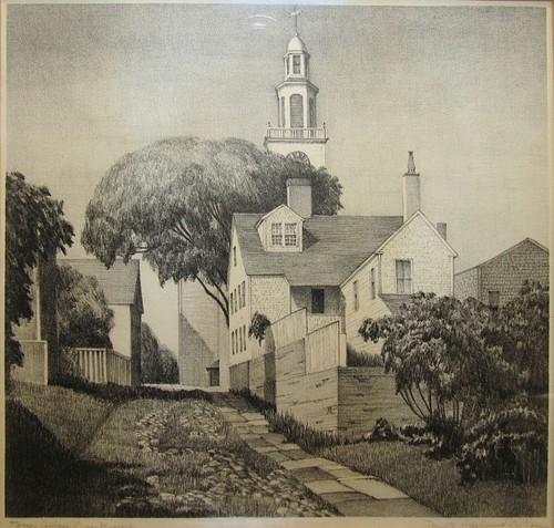 Ruth Haviland Sutton Vintage Lithograph of Stone Alley, Nantucket Listed Artist - Picture 3 of 7