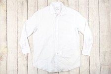 CALVIN KLEIN CK WHITE LARGE STEEL REG HERRINGOBONE BUTTON FRONT SHIRT DEFECT