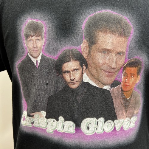 CRISPIN GLOVER T Shirt Many Faces Black Crew Neck Size UK Large - Picture 2 of 12