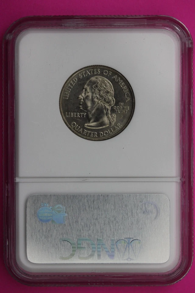 2005 P MS 65 Mint Error Die Break West Virginia Clad State Quarter NGC Slab 429 - Image 2 of 3