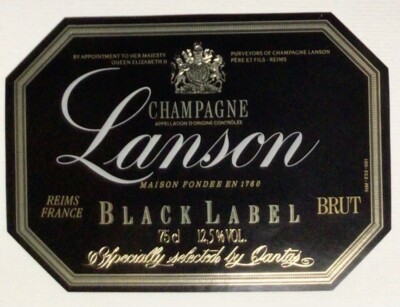 LANSON - REIMS - ETIQUETTE CHAMPAGNE - BLACK LABEL - BRUT - 75 CL - #8270