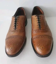 Allen Edmonds 24598 Strand Cap Toe Brown Chestnut Leather Shoes Sz 9 D EXCELLENT