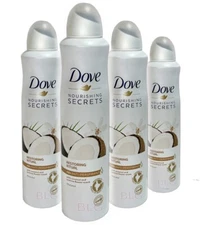 Dove NOURISHING SECRETS Anti Perspirant Spray 250ml Coconut & Jasmine Scent 4-Pk