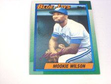 METS, BLUE JAY LEGEND WORLD CHAMPION MOOKIE WILSON AUTOGRAPHED BASEBALL CARD COA