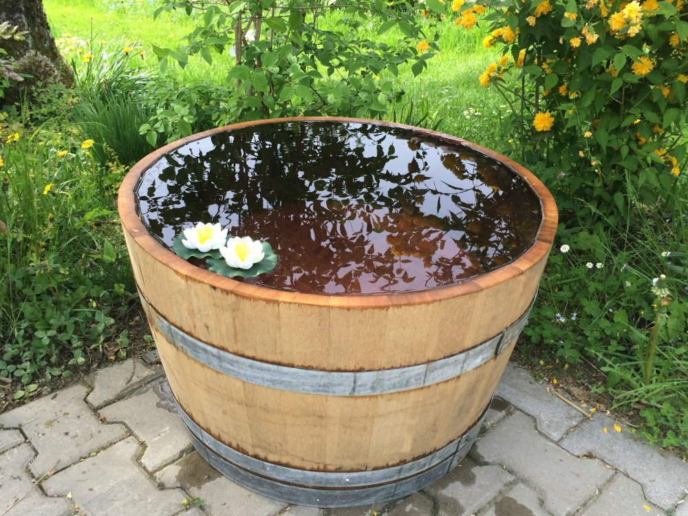 Echte Große Halbe Eiche Weinfass Pflanzer Blumenbaum Veg Töpfe